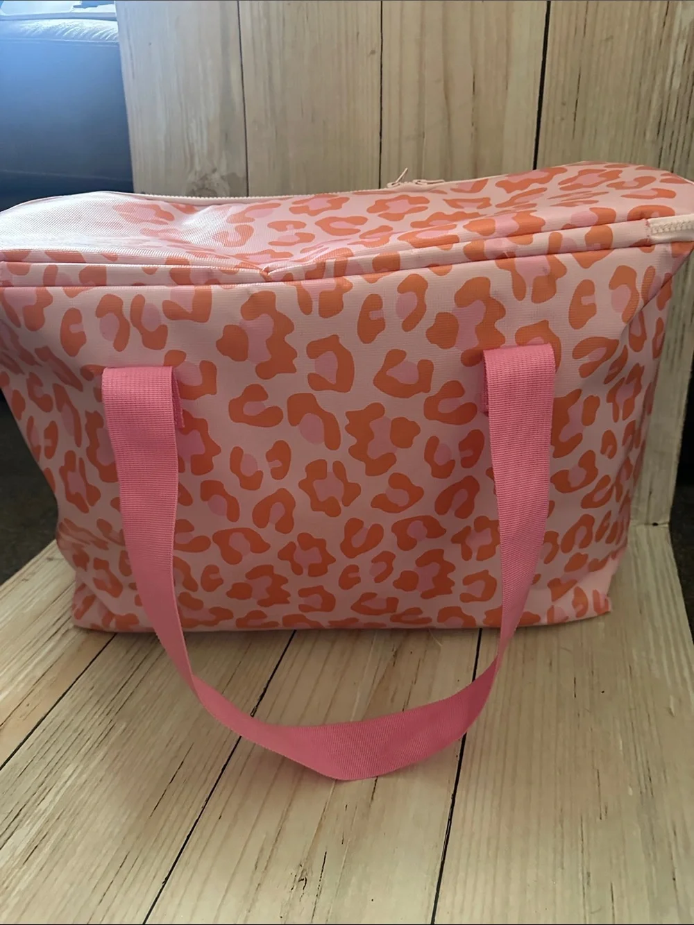 Zyra Pink Leopard Print Insulated Tote